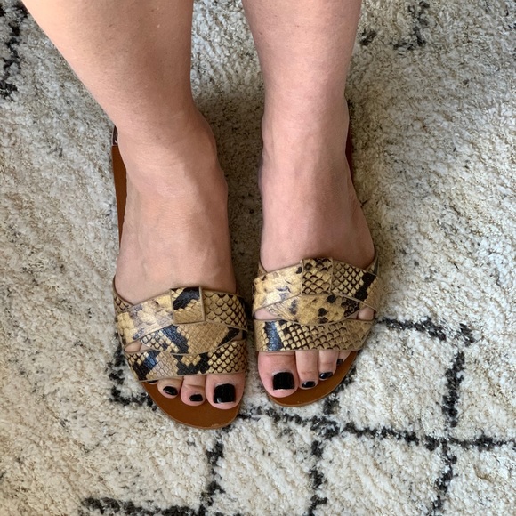 Zara Python Snake Print Sandals - Picture 2 of 5